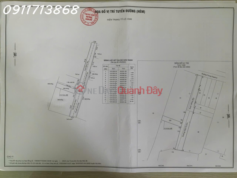 Bán lô đất siêu đẹp đường Thương Mại 1, xã Bà Điểm, TP. HCM, Dt 73m2, giá 3,65 tỷ Niêm yết bán