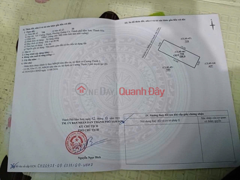 Property Search Vietnam | OneDay | Residential Sales Listings, OWNER SELLS 2 Adjacent Lots In Cuong Thinh 2 Resettlement Area - Quang Cu - Sam Son City - Thanh Hoa