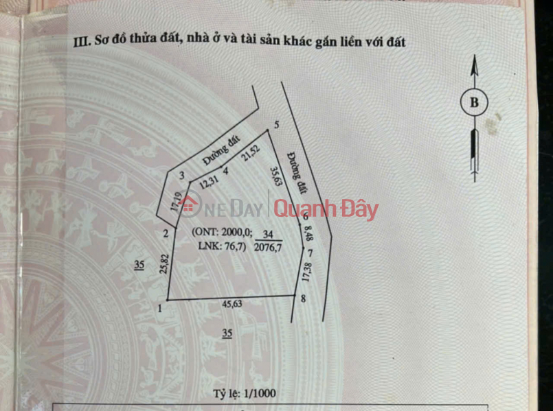 đ 1.8 Billion OWNER SELLS 190M2 LAND LOT NEAR CAMPING SITE, SAO BAY COMMUNE, KIM BOI, HOA BINH