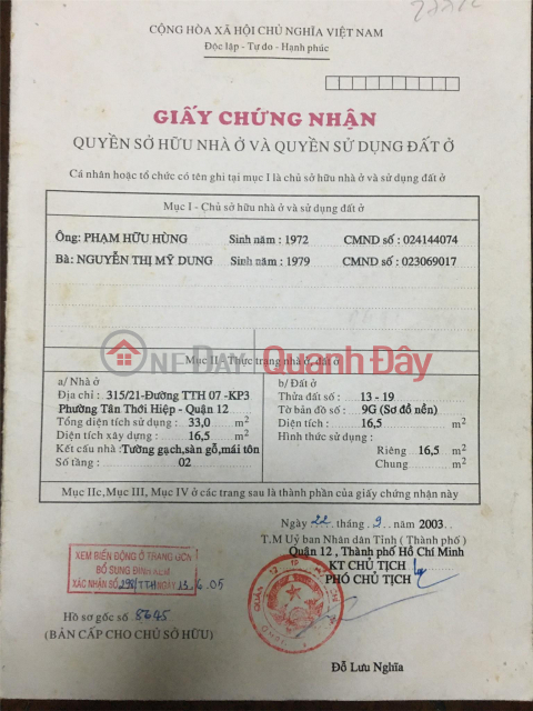 Nhà Đẹp - Giá Tốt - Chính Chủ Cần Bán Căn Nhà Vị Trí Đẹp Tại Quận 12- HCM _0