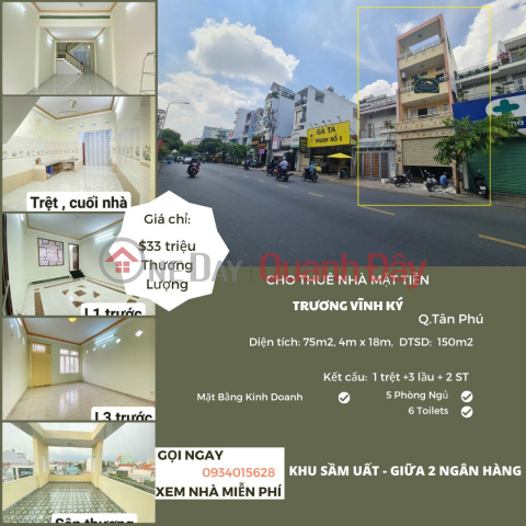 House for rent in front of Truong Vinh Ky, 75m2, 3rd Floor, 2nd Floor, 33 Trieu - Busy Area _0