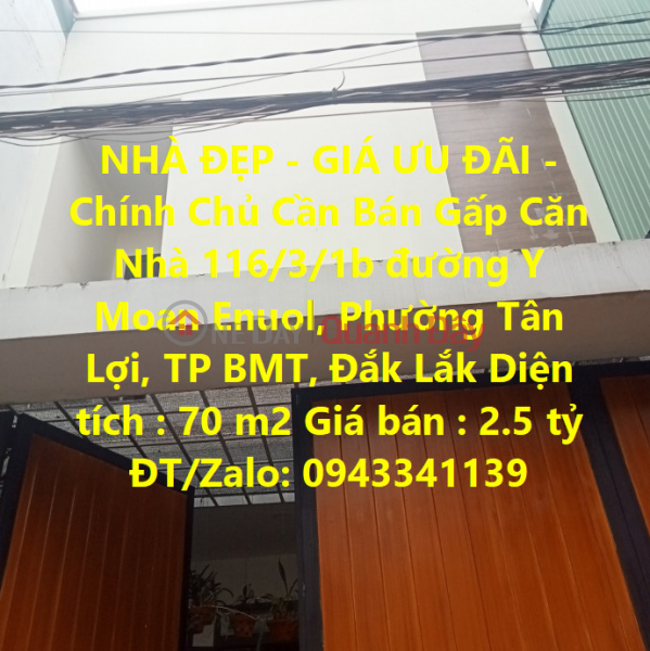 BEAUTIFUL HOUSE - OFFER PRICE - Owner Urgently Need to Sell Y Moan Enuol Street House, Buon Me Thuot City Sales Listings