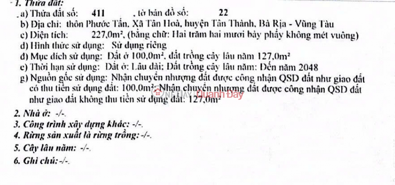 CHỦ CẦN BÁN GẤP ĐẤT BÀ RỊA VŨNG TÀU GIÁ 50TY Niêm yết bán