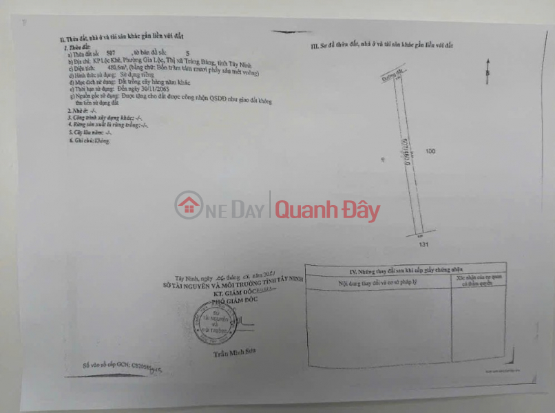 Owner selling land in Gia Loc, Tay Ninh. 10m wide, 95m long, accessible by car. Price: 1.2 billion VND (negotiable). | Vietnam, Sales | đ 1.2 Billion