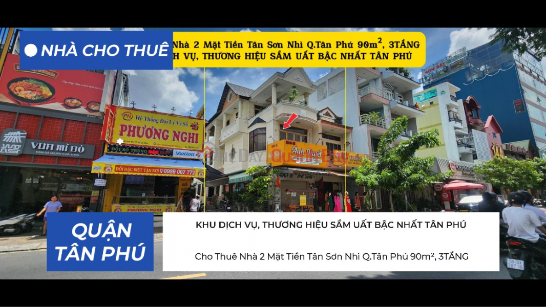 House for Rent, 2 Frontages, Tan Son Nhi Street, Tan Phu District, 90m², 3 Floors, Service and Brand Area Rental Listings