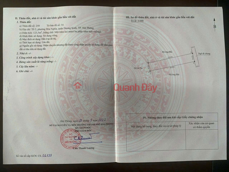 Lô 123,5m² tuyến 2 Sông He – gần Vinhomes Dương Kinh – giá hiếm 15,x triệu/m² ZALO 0567 222 555 Niêm yết bán