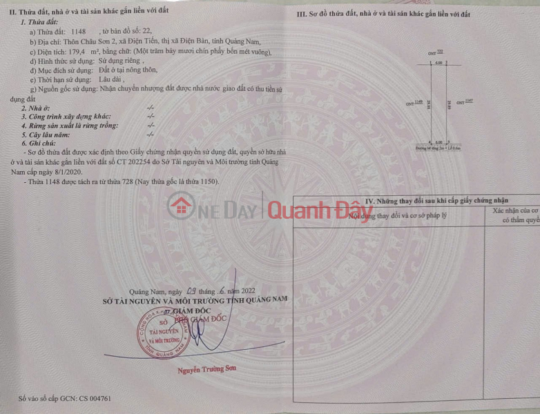 ĐẤT ĐẸP – ĐẦU TƯ SINH LỜI - Chính Chủ Cần Bán 2 Lô Đất Mặt Tiền Tại Quảng Nam Niêm yết bán