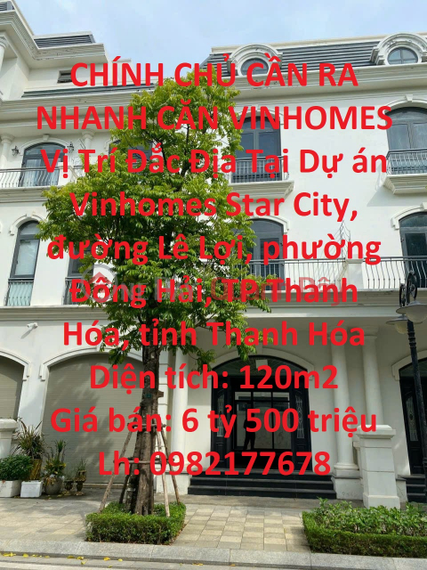 THE OWNER NEED TO OFFER QUICKLY VINHOMES APARTMENT Prime Location In Thanh Hoa City, Thanh Hoa Province _0