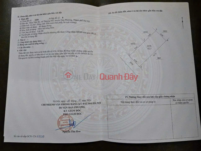 Bán nhanh 42m2 đất tại Thượng Mỗ, Đan Phượng, giá 66 tr, Việt Nam, Bán | đ 2,7 tỷ