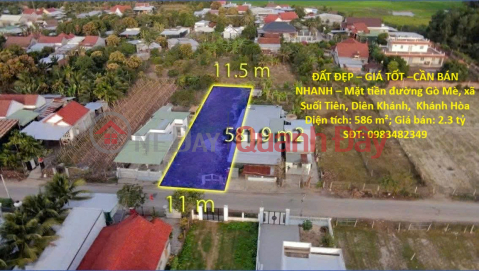 ĐẤT ĐẸP – GIÁ TỐT –CẦN BÁN NHANH – Mặt tiền đường Gò Mè, xã Suối Tiên, Diên Khánh, Khánh Hòa _0