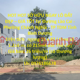 HOT HOT TO OWN A BEAUTIFUL LOT OF LAND - GOOD PRICE IN Thu Dau I City - Binh Duong _0