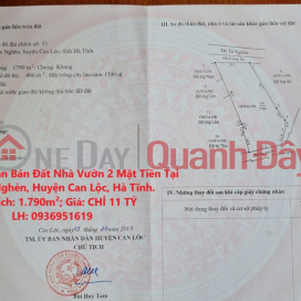 OWNER Needs to Sell Land, Garden House, 2 Streets in Nghen Town, Can Loc District, Ha Tinh. _0