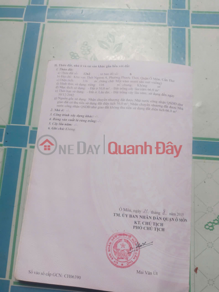 đ 800 triệu | Bán nhà mặt tiền hẻm 4m DT 116m2 có 2 PN 1pk 1pvs và 1 phòng để xe