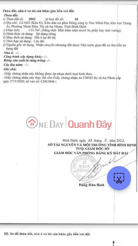 Chính chủ ngộp bank cần bán nhanh lô đất tiềm năng tại thị xã An Nhơn, Bình Định (giảm mạnh 100 tr) _0