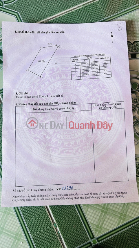 (OWNER) My family needs to sell a plot of land with a frontage in Van Lam Hamlet, Road 21A, Liem Tiet Commune, Phu Ly City, Ha Nam Province. _0