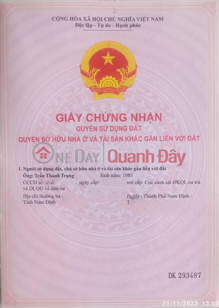 Property Search Vietnam | OneDay | Nhà ở Niêm yết bán Sở Hữu Ngay Lô Đất Chính Chủ - Giá Tốt Tại 12 Nguyễn Tuân, Lộc Hạ - TP Nam Định