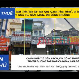 Cho thuê nhà Mặt Tiền Tân Kỳ Tân Quý q.Tân Phú 88m², 3Lầu - CẠNH NGÃ TƯ- 27Triệu _0