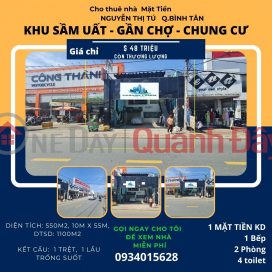 CHÍNH CHỦ-Cho thuê nhà mặt tiền Nguyễn Thị Tú 550m2,1Lầu, NGANG 10M _0