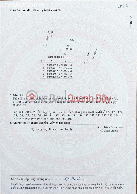 HƠN 101M2, ĐƯỜNG DỘNG OTO TRÁNH TẠI KHU VAI RÉO- PHÚ CÁT CHỈ NHỈNH 4 TỶ XÍU, LH 0988182160 _0