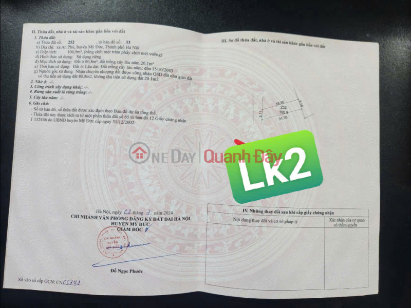 đ 880 triệu, Đất nền tại Mỹ Đức, Hà Nội đang chờ đón chủ nhân mới - Thích hợp ở hoặc đầu tư