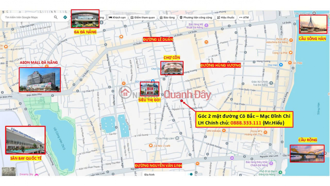 BÁN GẤP - Nhà góc 2 mặt tiền đường Cô Bắc và Mạc Đĩnh Chi, trung tâm TP. Đà Nẵng Niêm yết bán