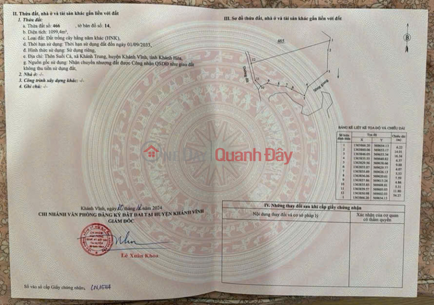 ĐẤT KHÁNH TRUNG, KHÁNH VĨNH 1100M2 GIÁ CHỈ 199TR | Việt Nam | Bán | đ 199 triệu