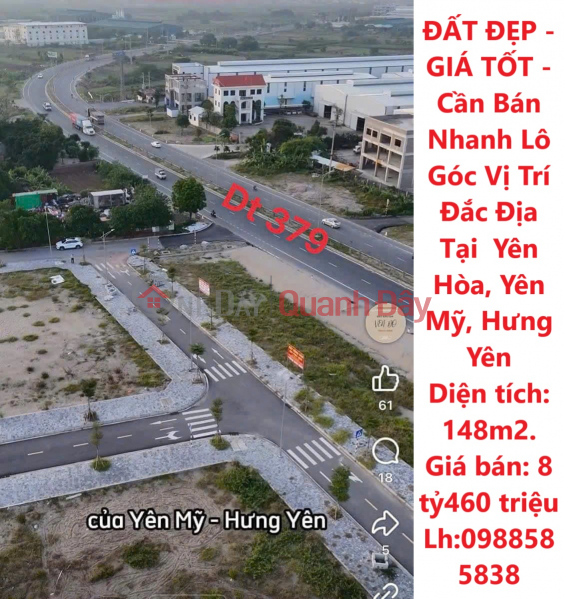 BEAUTIFUL LAND - GOOD PRICE - Need to Sell Quickly Corner Lot in Prime Location in Yen Hoa, Yen My, Hung Yen Sales Listings