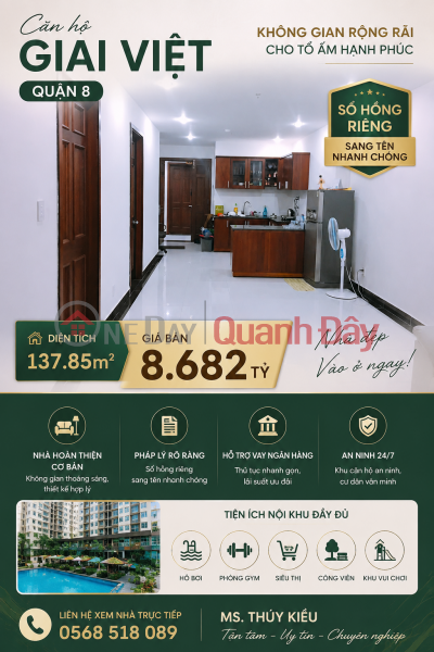 Giai Việt Quận 8 | 137.85m² | Sổ hồng sẵn | Nhà đẹp ở ngay | 8.682 tỷ Niêm yết bán