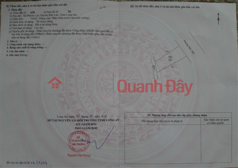 FRONT LAND DT 835 For Urgent Sale By Owner In Phuoc Loi Commune, Ben Luc District - Long An _0