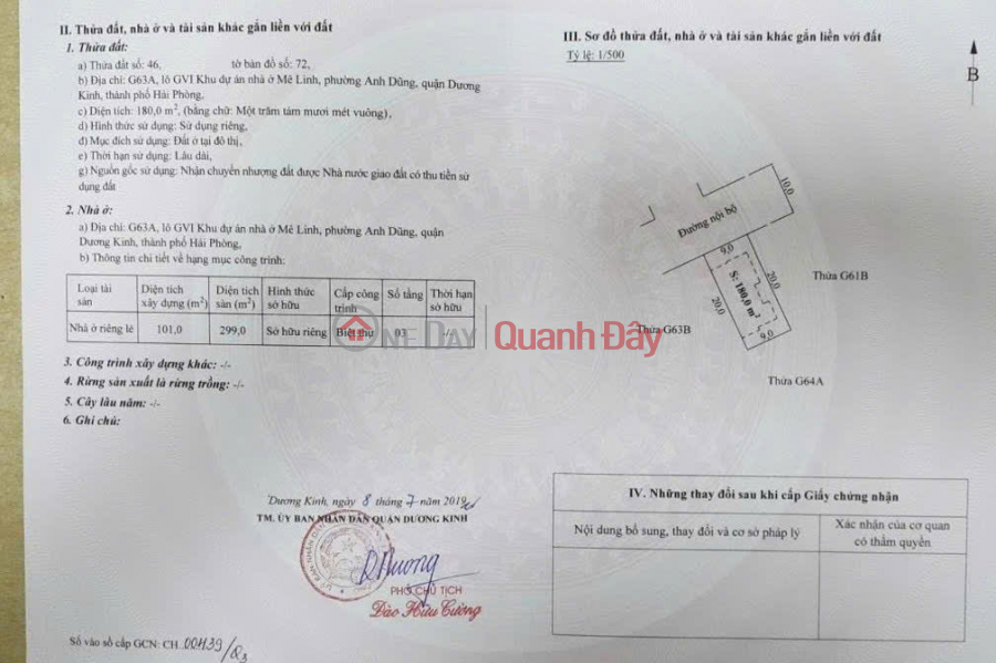 đ 9.7 Billion Urgent sale, big discount, Me Linh Villa, Anh Dung, 180m2, Price only 9.7 billion