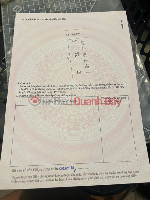 Launching a plot of land in Dai Yen commune, 5.5m wide, red book available, car available, only 2.x billion _0