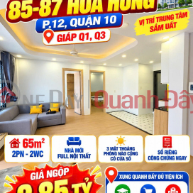 Bán căn hộ Hòa Hưng Q10 ,65m2 2,PN2WC ,Full NT ,có Sổ giá 2.85tỷ _0