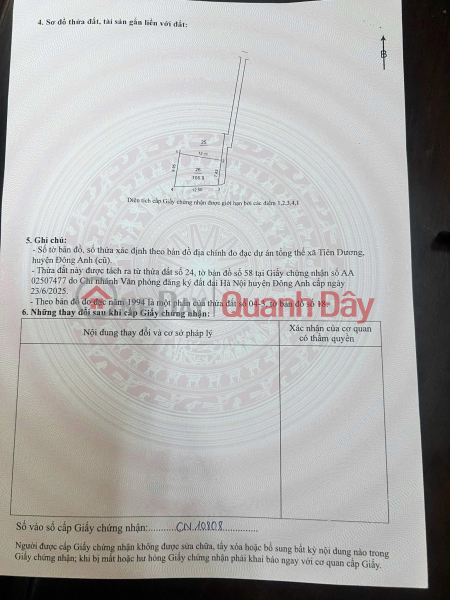 BEAUTIFUL LAND FOR SALE - LUONG NO, PHUC THINH, DONG ANH (OLD TIEN DUONG) - Price only 5x Sales Listings