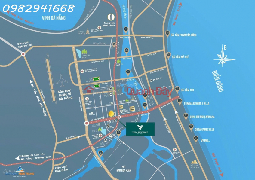 đ 28 Million/ month Apartment for rent at Vista Residence, 82m2, 2 bedrooms, stunning fireworks view in the heart of Da Nang.