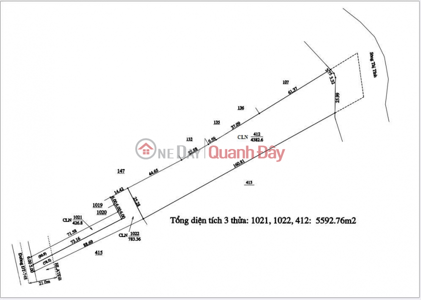 Owner sells 5592m2 of land on the frontage of DT 748, Thi Tinh River view in An Dien, Ben Cat, Binh Duong Sales Listings