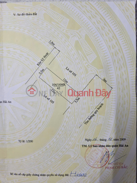 Land plot for sale, Lot 16 Le Hong Phong - 42m² - Price 4.83 billion VND - extremely rare. _0