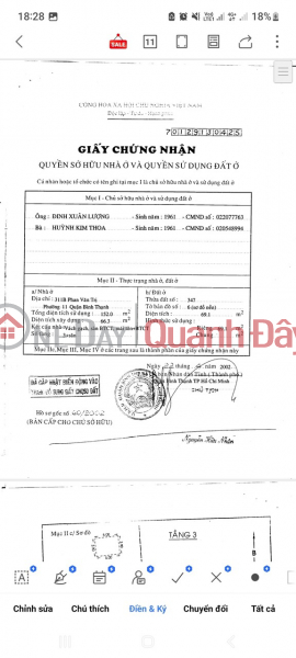 Property Search Vietnam | OneDay | Nhà ở | Niêm yết bán Mặt tiền 311B phan văn trị p 11 bình thạnh dt 90m 1 trệt 1 lầu 13 tỉ tl