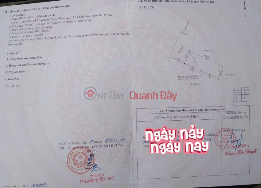 đ 2,8 tỷ, Bán nhà Vĩnh Tiến - Vĩnh Niệm, ô.tô ra vào, 37m 3 tầng, Giá 2.8 tỉ