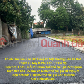 Owner Sells 5 F0 Land Plots on the Old Lien Xa Hoa Thach Street, Now Phu Cat - Hanoi City _0