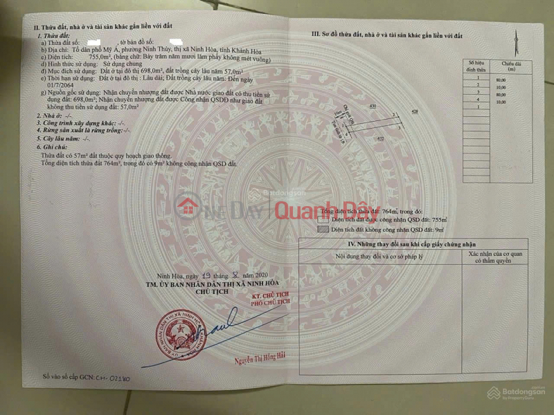 Property Search Vietnam | OneDay | Nhà ở, Niêm yết bán, Cần bán đất mặt tiền đường Lê Hồng Phong - phường Đông Ninh Hòa
