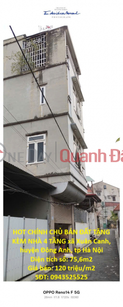 HOT DEAL! OWNER SELLING LAND WITH A FREE 4-STORY HOUSE - PRIME LOCATION in Dong Anh District, Hanoi City Sales Listings