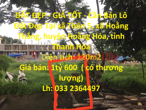 BEAUTIFUL LAND - GOOD PRICE - Beautiful Land Lot For Sale In Hoang Thang Commune, Hoang Hoa District, Thanh Hoa Province _0