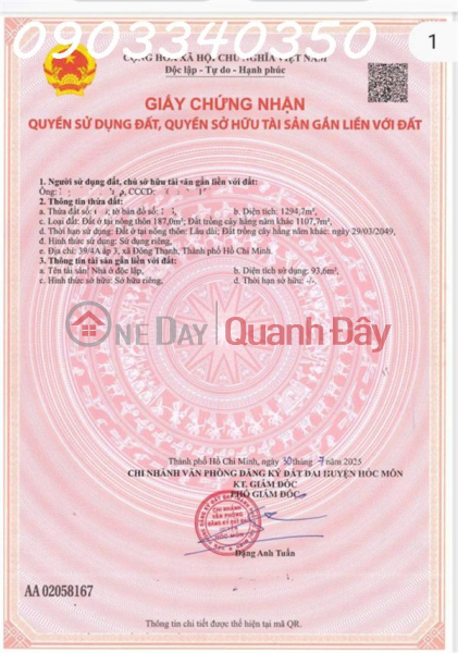 Đất Hóc Môn có nhà sẵn giá còn mềm so với khu vực Niêm yết bán