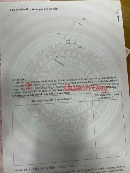 Bán đất tổ 3, Chi Đông, Mê Linh. Gần khu công nghiệp Quang Minh và chợ Đình Chi Đông Niêm yết bán