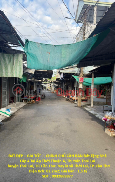 PRIME LAND – GREAT PRICE – OWNER SELLING Land with a Level 4 House Included in Thoi Thuan A Hamlet, Thoi Lai Town Sales Listings