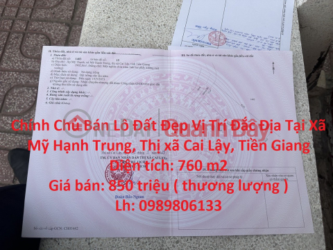 The Owner Sells Beautiful Land Lot Prime Location In My Hanh Trung Commune, Cai Lay Town, Tien Giang _0