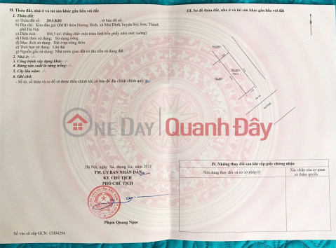 ĐẤT CHÍNH CHỦ - TIỀM NĂNG Tại Khu Đấu Giá Hương Đình, Xã Mai Đình, Sóc Sơn, Hà Nội _0