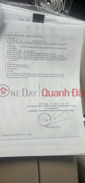 Property Search Vietnam | OneDay | Residential | Sales Listings | OWNER NEEDS TO SELL LOT OF 2143M2 IN NAM PHUONG TIEN-CHUONG MY-HANOI