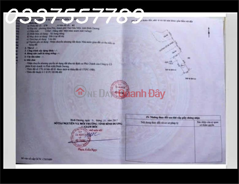 Bán đất tặng nhà cấp 4 tại Hòa Phú, Thủ Dầu Một, DT 110m2 full thổ cư, giá 5,8 tỷ Việt Nam, Bán, đ 5,8 tỷ