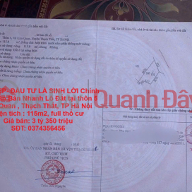 ĐẤT ĐẸP- ĐẦU TƯ LÀ SINH LỜI Chính Chủ Cần Bán Nhanh Lô Đất tại Kim Quan, Thạch Thất, TP Hà Nội _0